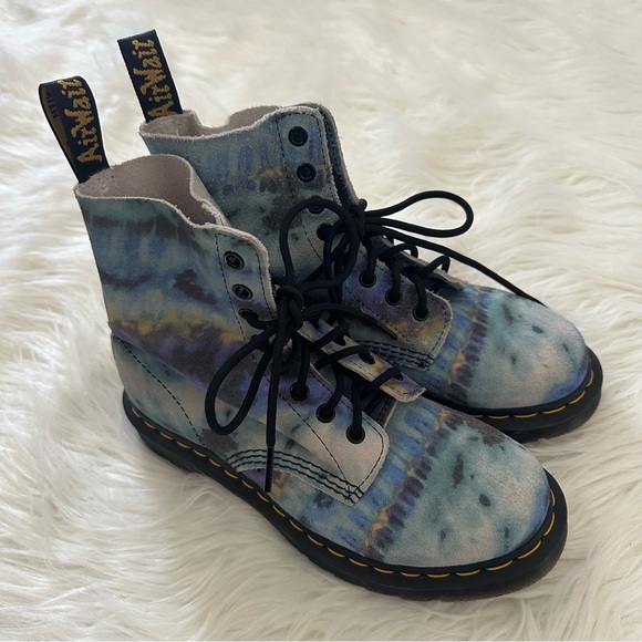 NEW DR MARTENS RARE 1460 Pascal Tie Dye Leather Boots - Picture 5 of 10
